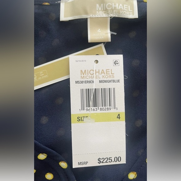 MICHAEL Michael Kors V-Neck Short Flutter Sleeve Tiered Ruffled Hem Fit Flare - Picture 6 of 6